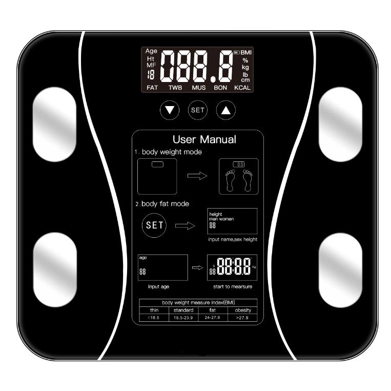 Timbangan Badan Digital Elektronik Health Scale 180KG Rechargeable - Black (SH-Y01-U1)