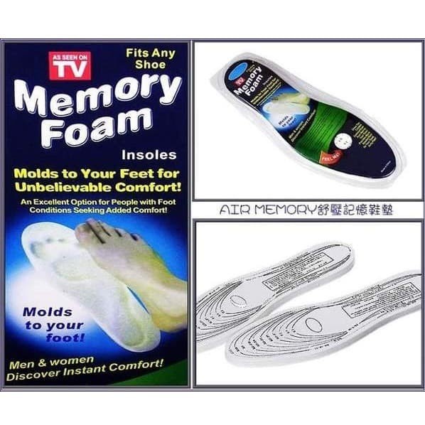 Sol Sepatu Memory Foam 1 Pasang - L3 - White