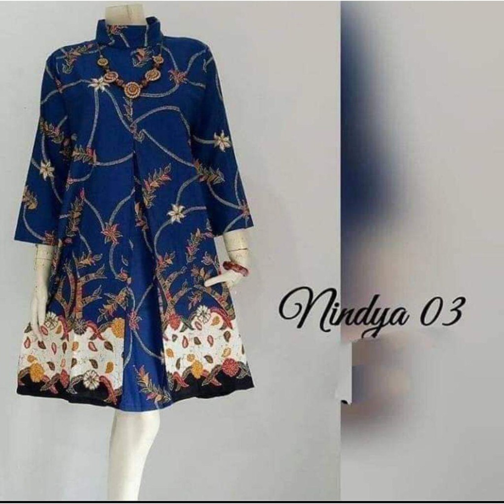 Tunik Batik Gempi Melati Motiv Akar Bahan Katun Primisima Unggul Jaya Ukuran All Size Ld 105 Cm