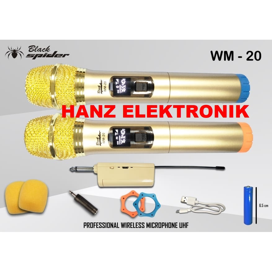 MIC WIRELESS CHARGER  BLACKSPIDER 2 MIC GAGANG GOLD WM-20