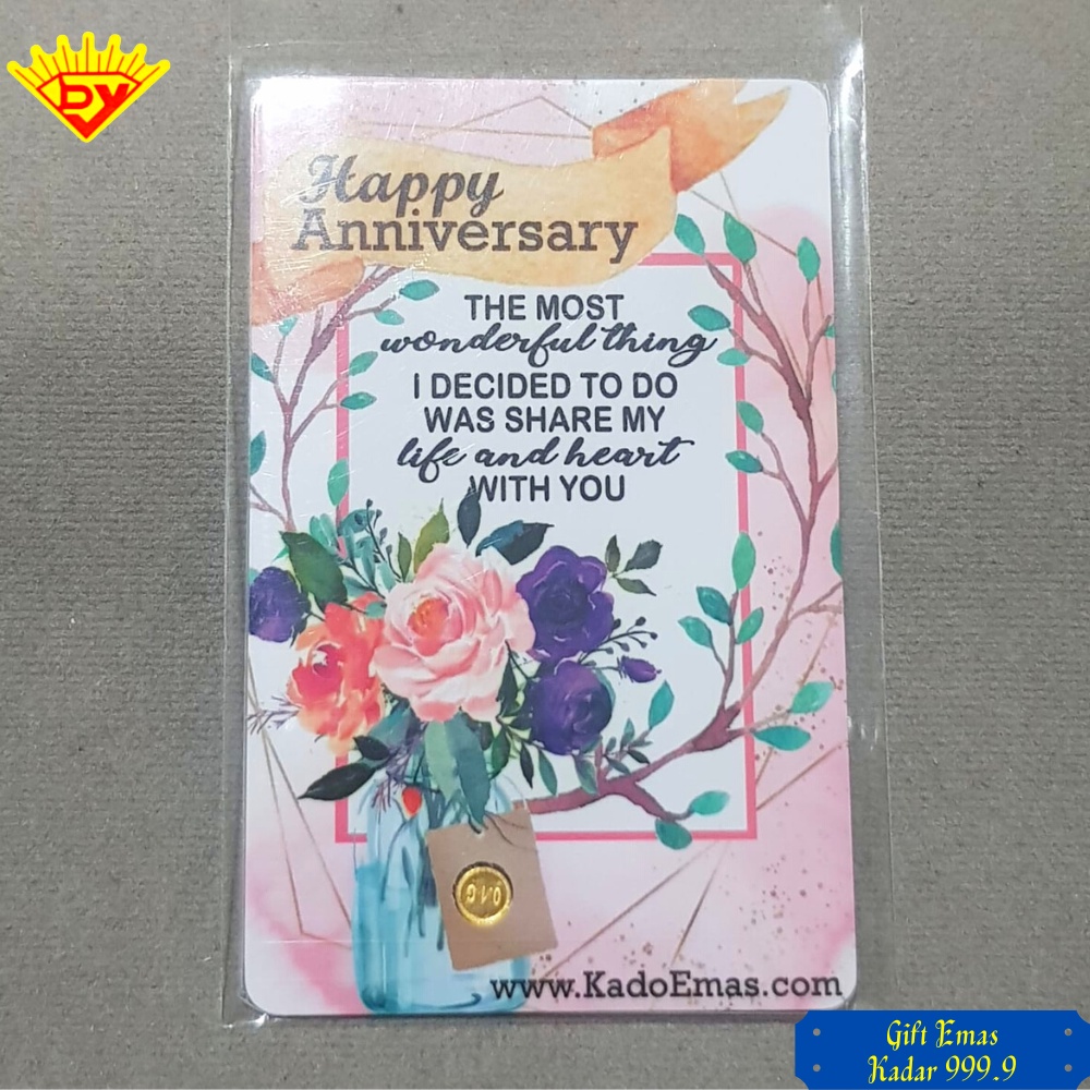 Gift Kado Emas 0.1 Gram Happy Anniversary