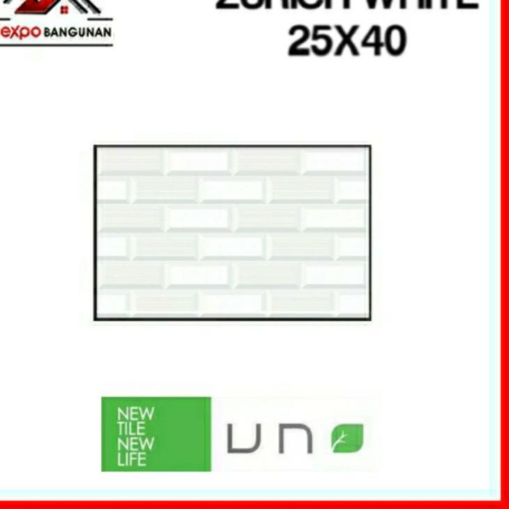 Terbaru.. KERAMIK DINDING UNO ZURICH WHITE 25X40