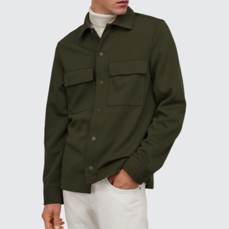 Jaket Pria Shacket Jacket Pleece Masakini-ARMY