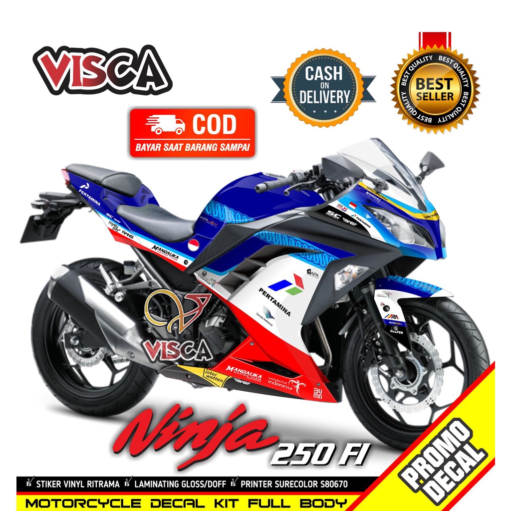 Decal Ninja 250 Fi Full Body Stiker Ninja 250 Fi Full Body Striping Ninja 250 Fi Variasi Mandalika R