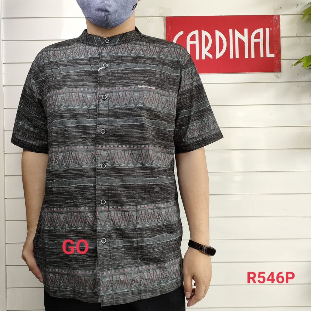 gos XL CARDINAL KEMEJA KOKO Taqwa Pakaian Pria Original Baju Muslim Salur Lengan Pendek Kekinian