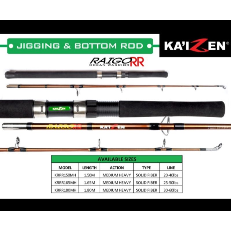 Joran jigging solid fiber kaizen raigo RR 150cm 165cm 180cm kaku