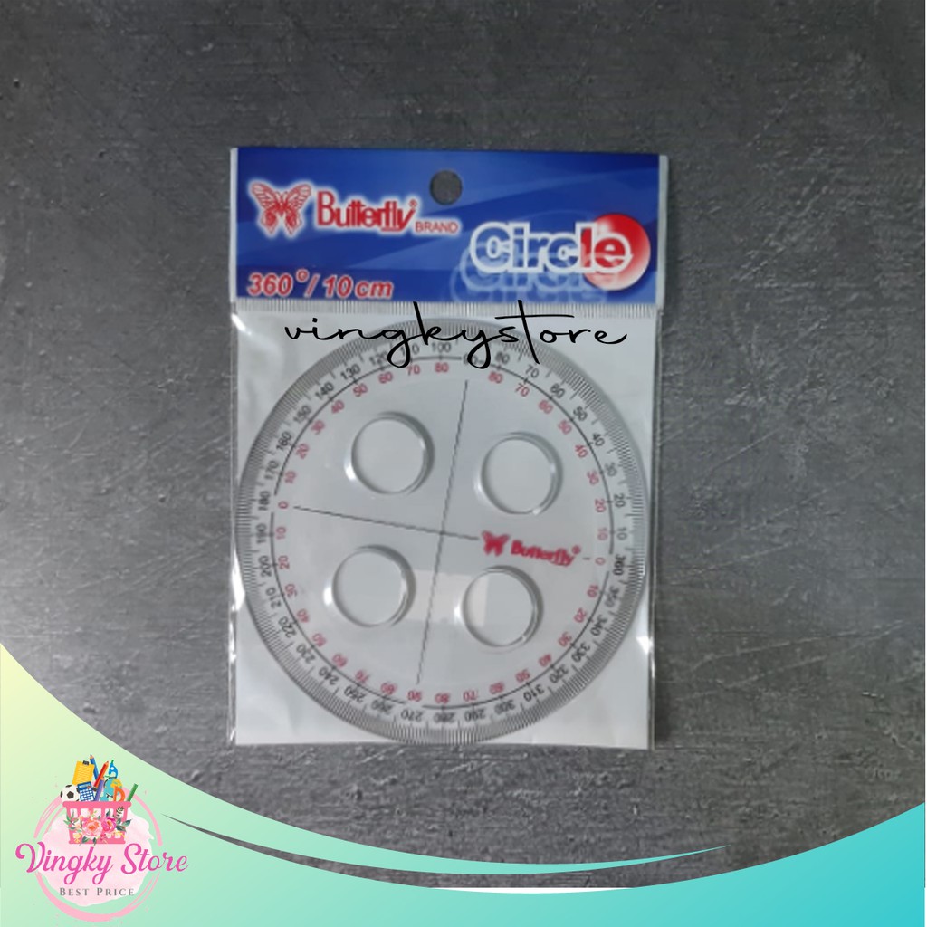 

Penggaris Busur Butterfly / Lingkaran Bulat 360/10