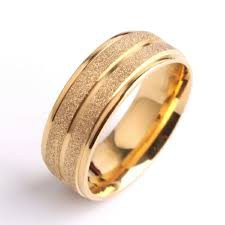 Cincin Coupel Titanium Stainless Stell GOLD ELEGANT Bc1