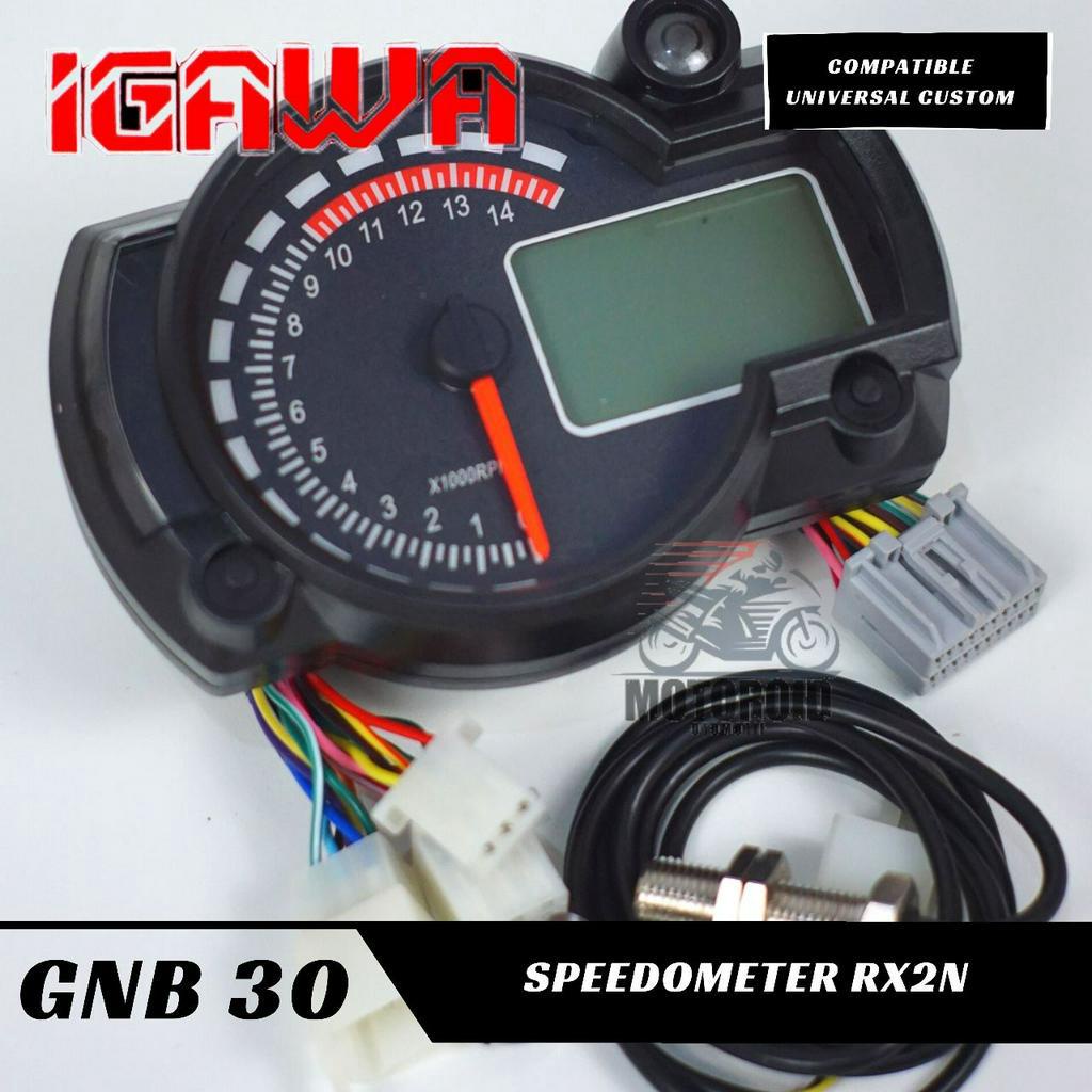 Spedometer IGAWA layar hitam costume universal semua motor digital model rx2n