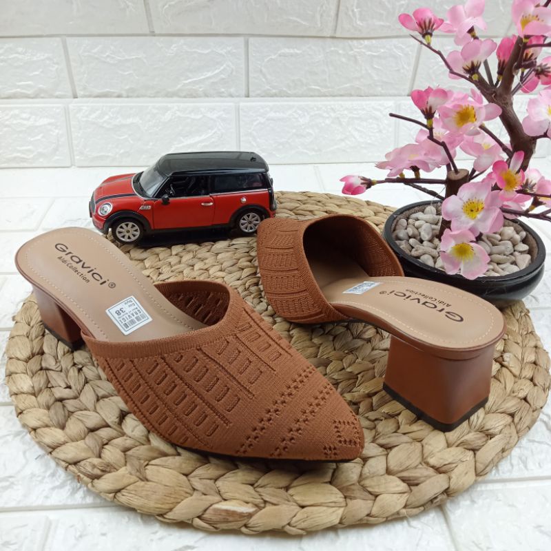 Wedges wanita rajut import , sandal hak tahu kekinian WEA 01