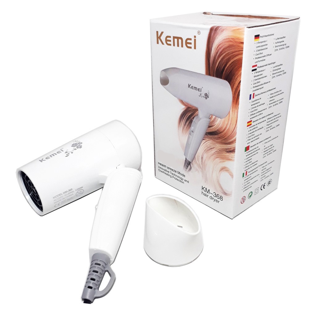 KEMEI HAIR DRYER MINI LIPAT ALAT PENGERING RAMBUT 2 in 1