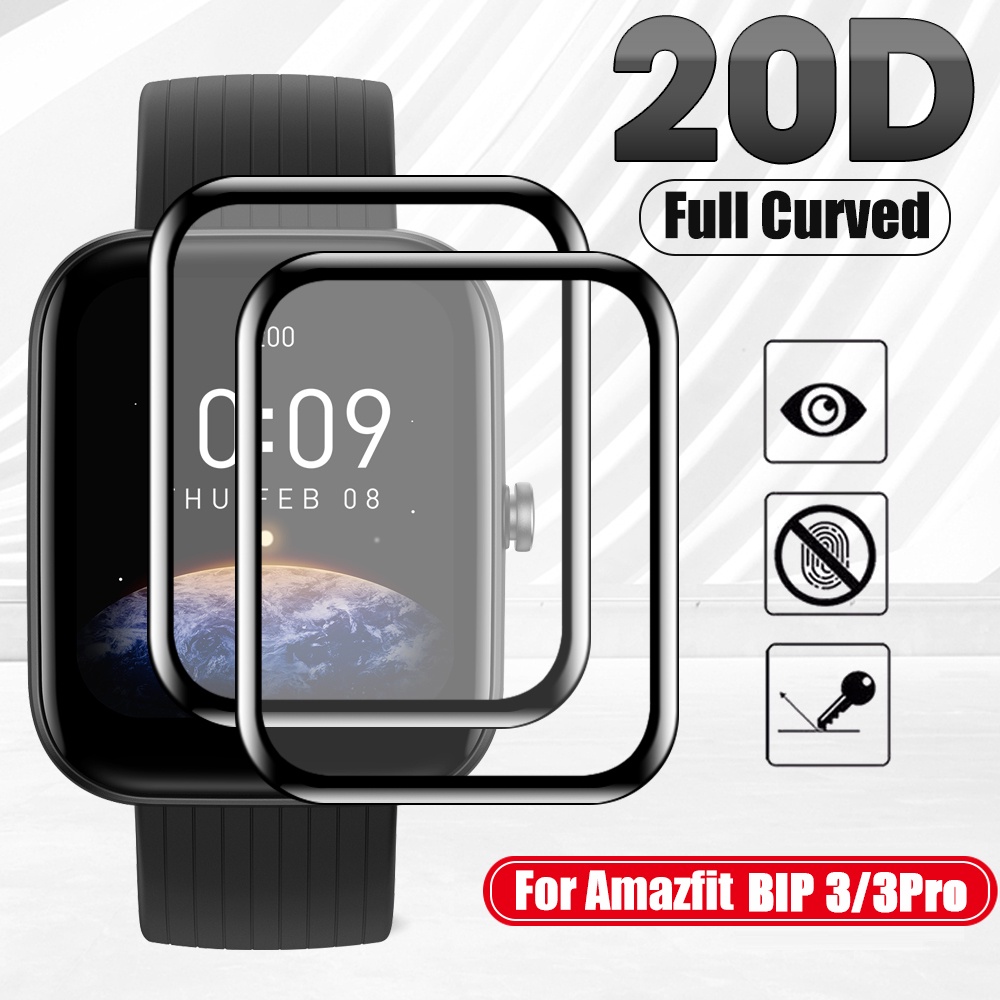 Film Pelindung Layar 3D Full Cover Anti Sidik Jari Untuk Smartwatch Huami Amazfit BIP 3 / 3Pro