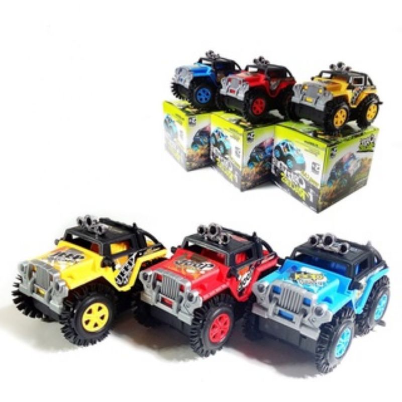 Mainan mobil jungkir balik crazy racers tiping car jeep