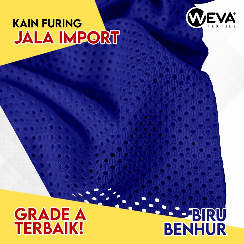Bahan Kain Jala Kain Mesh Jaring Dalaman Jaket Biru Benhur