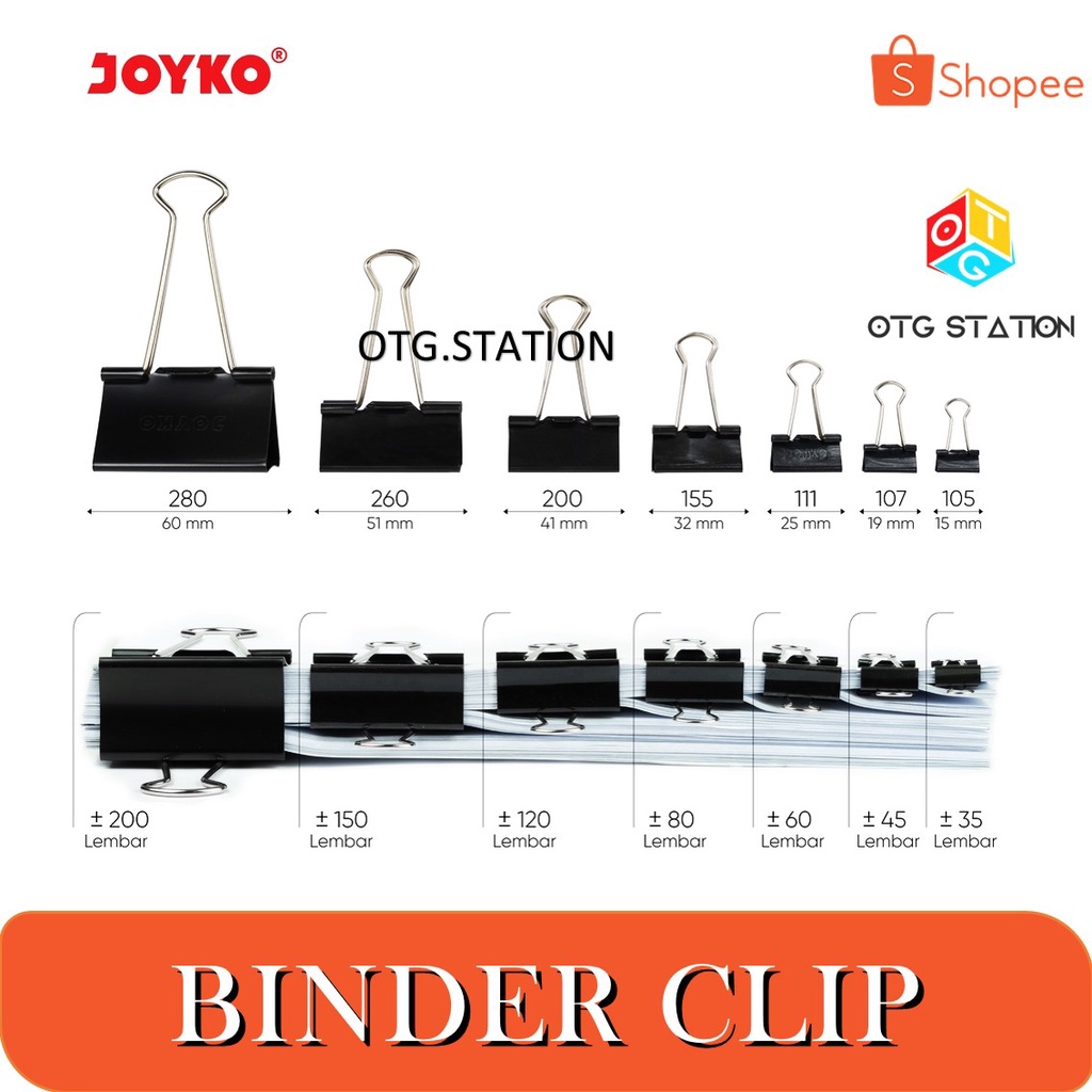 

Binder Clip Klip Penjepit Kertas Joyko Black OTG STATION