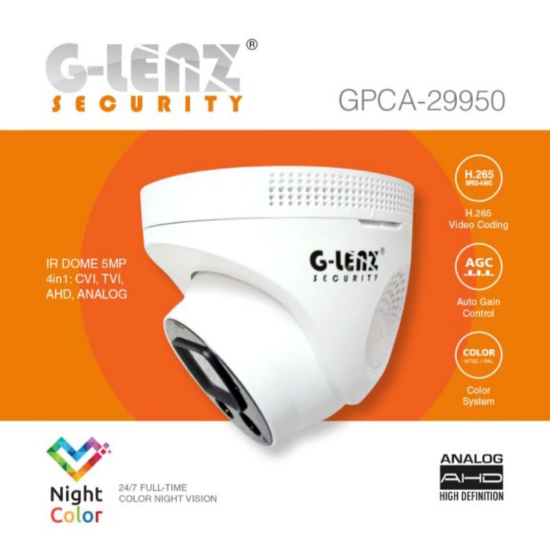 GLENZ CCTV ANALOG HD 5MP INDOOR NIGHT COLOR TECH CAMERA GPCA 29950