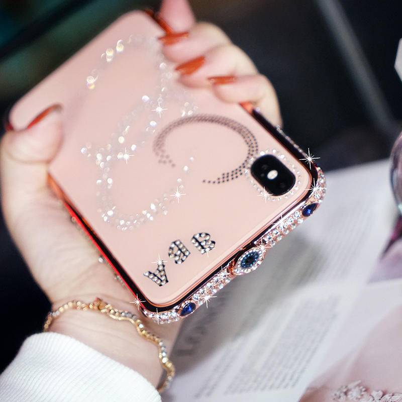 Casing Bumper Case Metal Aksen Berlian Imitasi Untuk iPhone 13 / 12 / 11 Pro MAX / X / XS MAX / XR