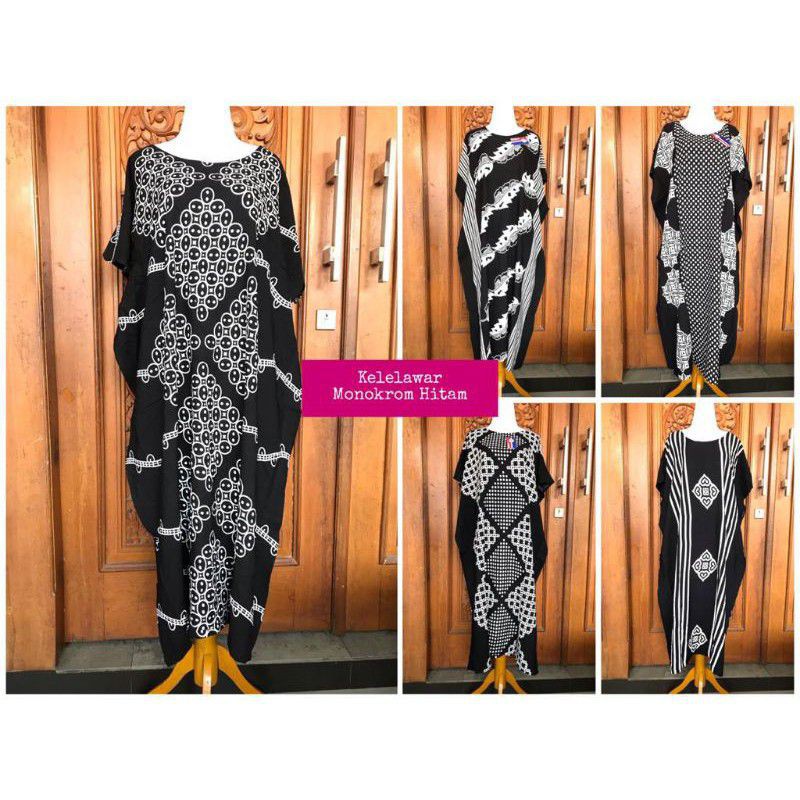 Daster Batik Solo / Daster Kelelawar Monokrom Hitam