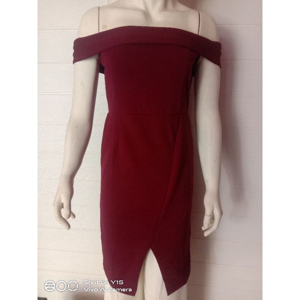 baju pesta import / baju pesta butik /dress wanita/ dress pesta/ dress Sabrina  merah