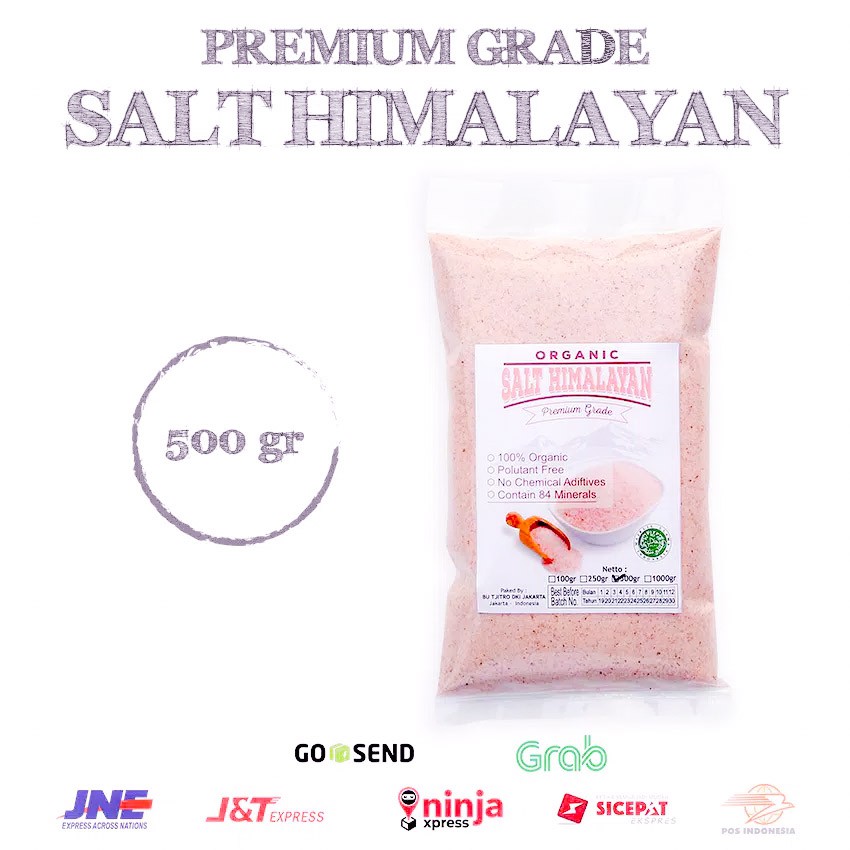 Garam Himalaya 500gr - Organic Pink Salt Fine ( Sangat Halus ) Premium Quality