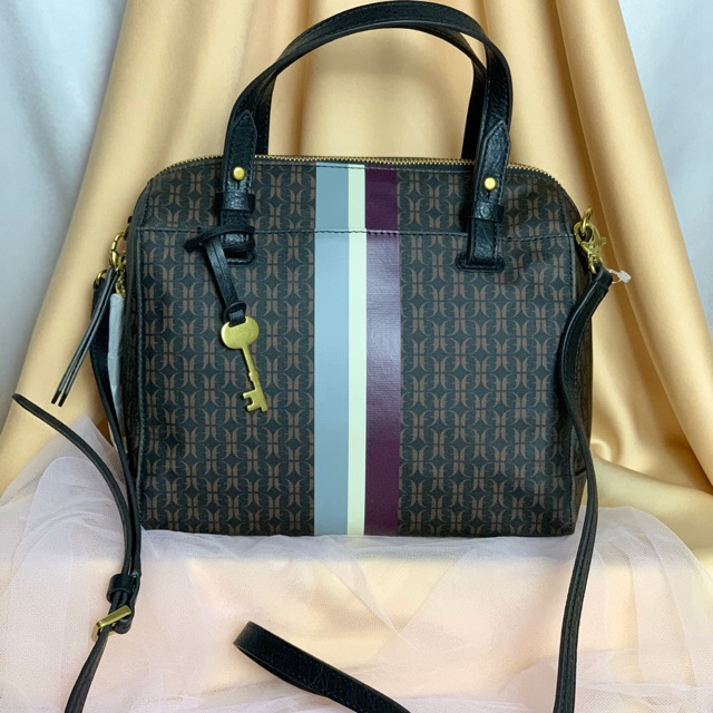 Fossil Rachel Satchel Black Brown ORIGINAL