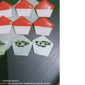 ✹ pin bendera merah putih segi lima ֍