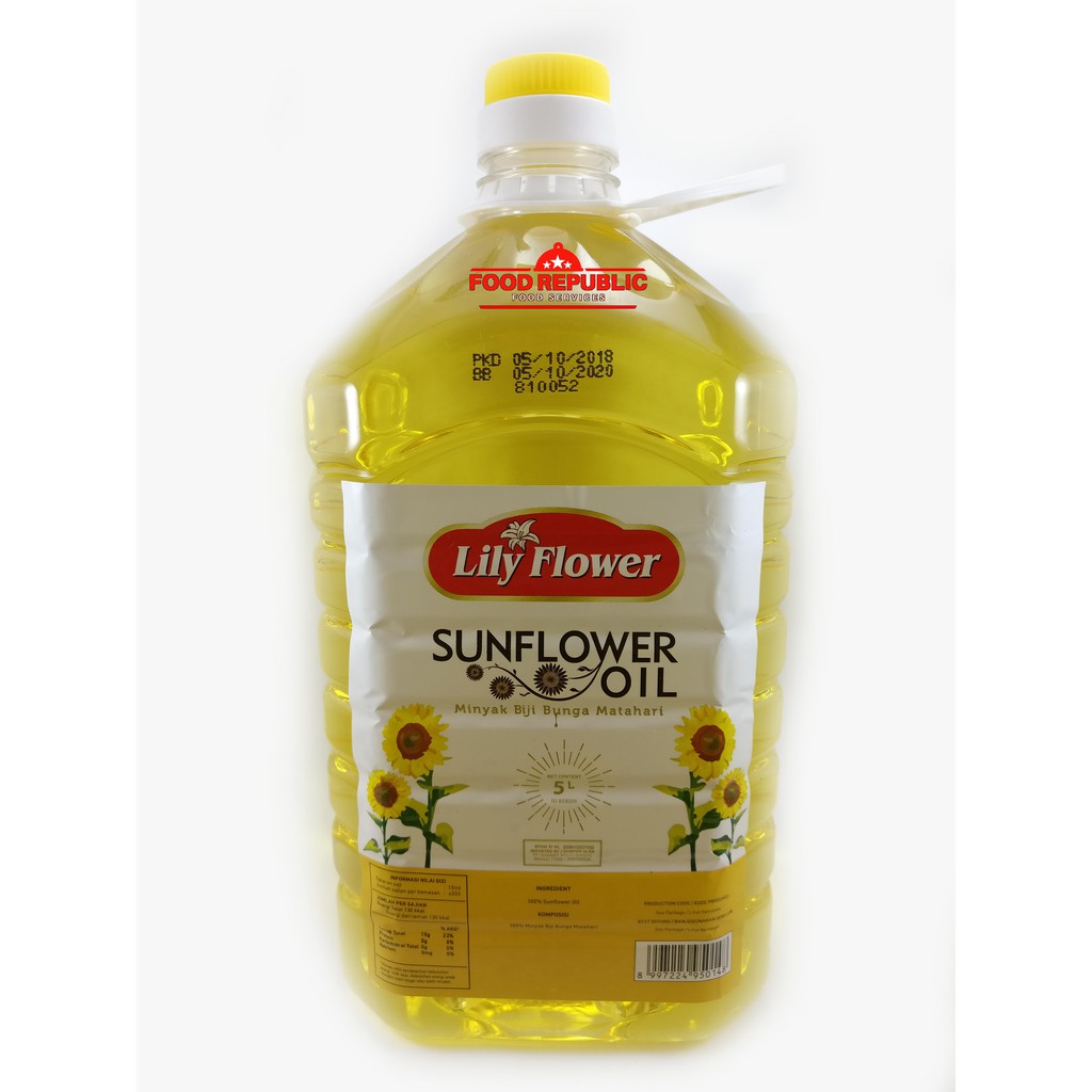 Sunflower Oil Lily Flower 5 Ltr / Minyak Bunga Matahari Best Seller