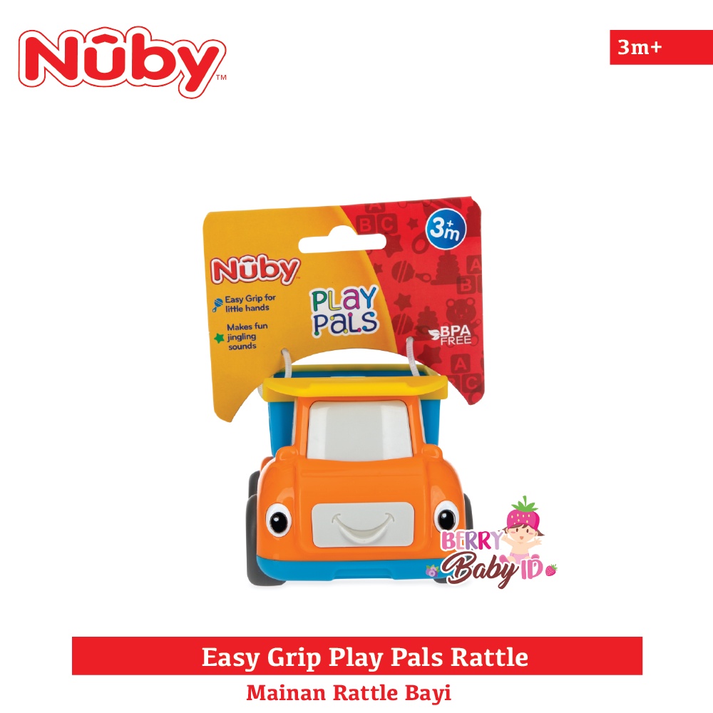 Nuby Easy Grip Play Pals Rattle Mainan Bola Bayi Helicopter Car Truck Berry Mart