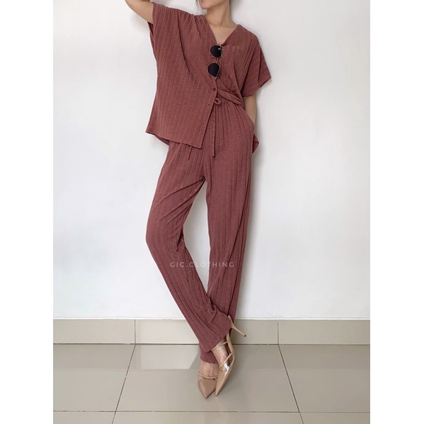 [GIC] Willow Knit Set-Rosewood