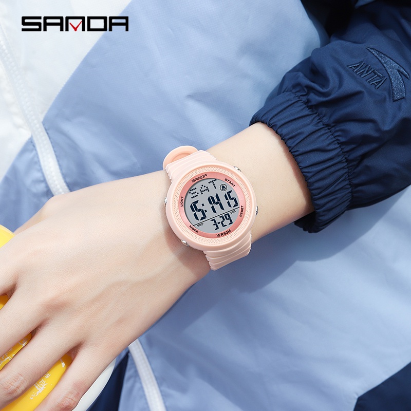 SANDA 6022 Jam Tangan Wanita Analog Sport Tali Rubber Anti Air WATCHKITE WKOS