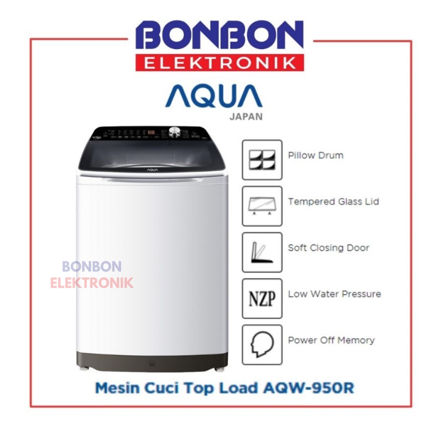 AQUA Mesin Cuci 1 Tabung 9KG AQW-950R / AQW 950 R / AQW950R