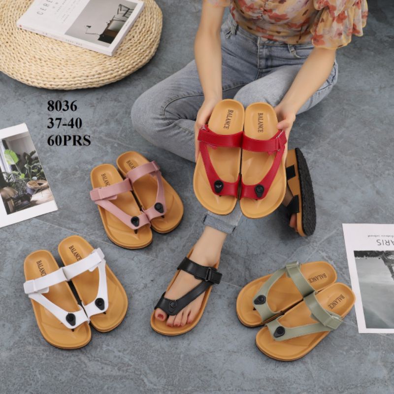 Sandal Jepit Wanita Karet Birken Balance 8036 JPL SOL COKLAT