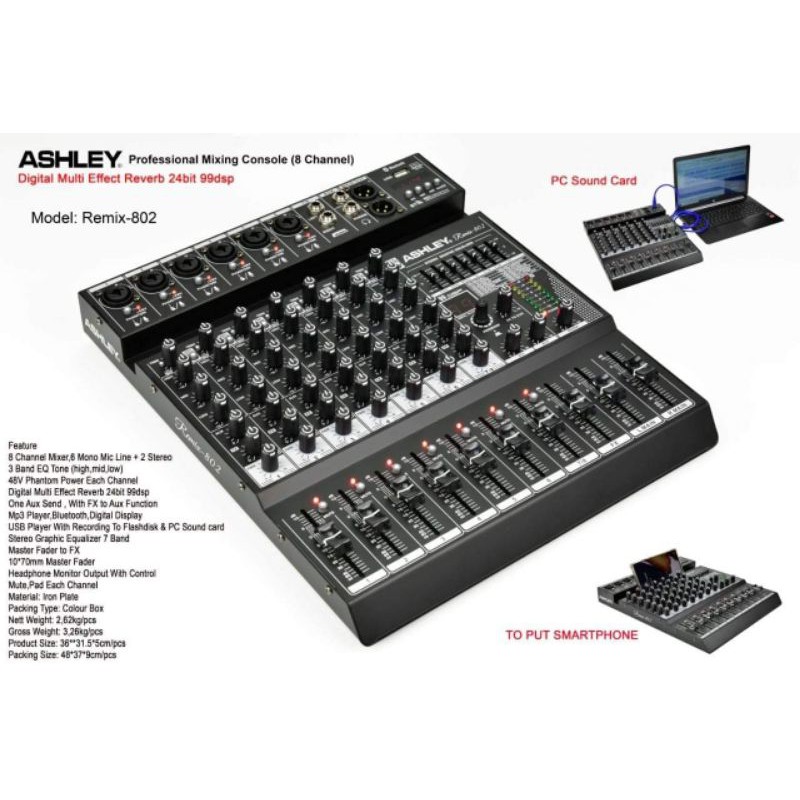 mixer Ashley REMIX 802 (8 CHANNEL ) ORYGINAL