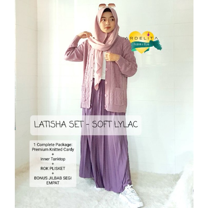 LATHISA SET PREMIUM WINTER LOOK/CARDIGAN HANGAT/OUTER EXPORT/SETELAN WANITA/OOTD HIJAB SELEGRAM