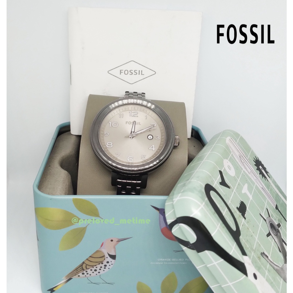 preloved FOSSIL Jengkol Gunmetal AM4390