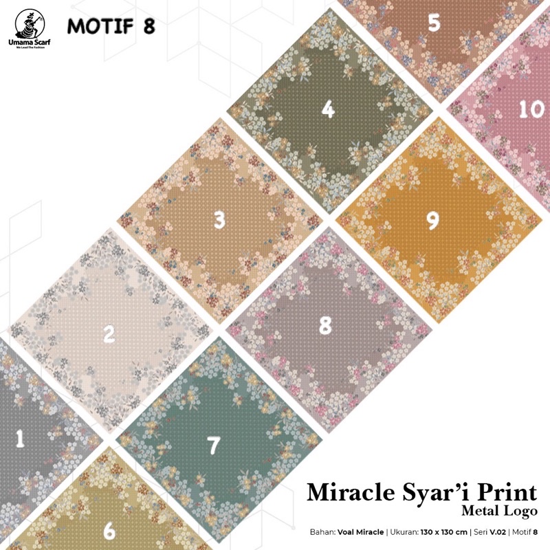 [PART 4] HIJAB SEGIEMPAT VOAL MIRACLE SYARI MOTIF LASER CUT