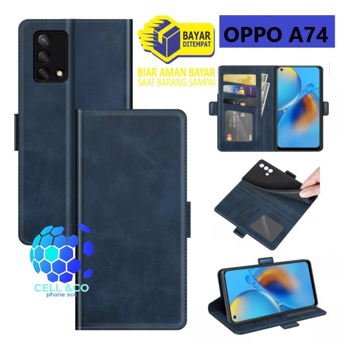 Flip cover OPPO A74 4G NEW Flip case buka tutup kesing hp casing hp flip case leather wallet