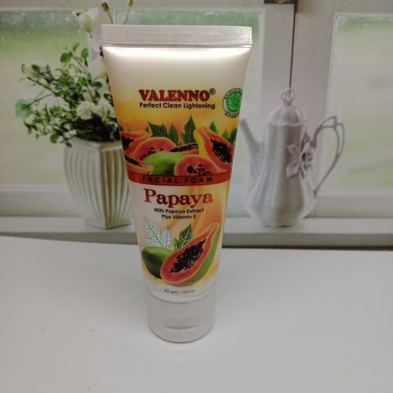 [ORIGINAL]SABUN Valeno- Valeno Facial Foam Papaya With Papaya Extract Plus VIT E