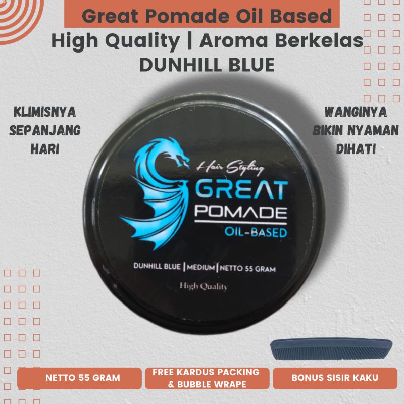 2 in 1 Great Pomade Oil Based High Quality Aroma Parfum Eropa Bonus Sisir Minimal Order 20 Pcs Harga Grosir