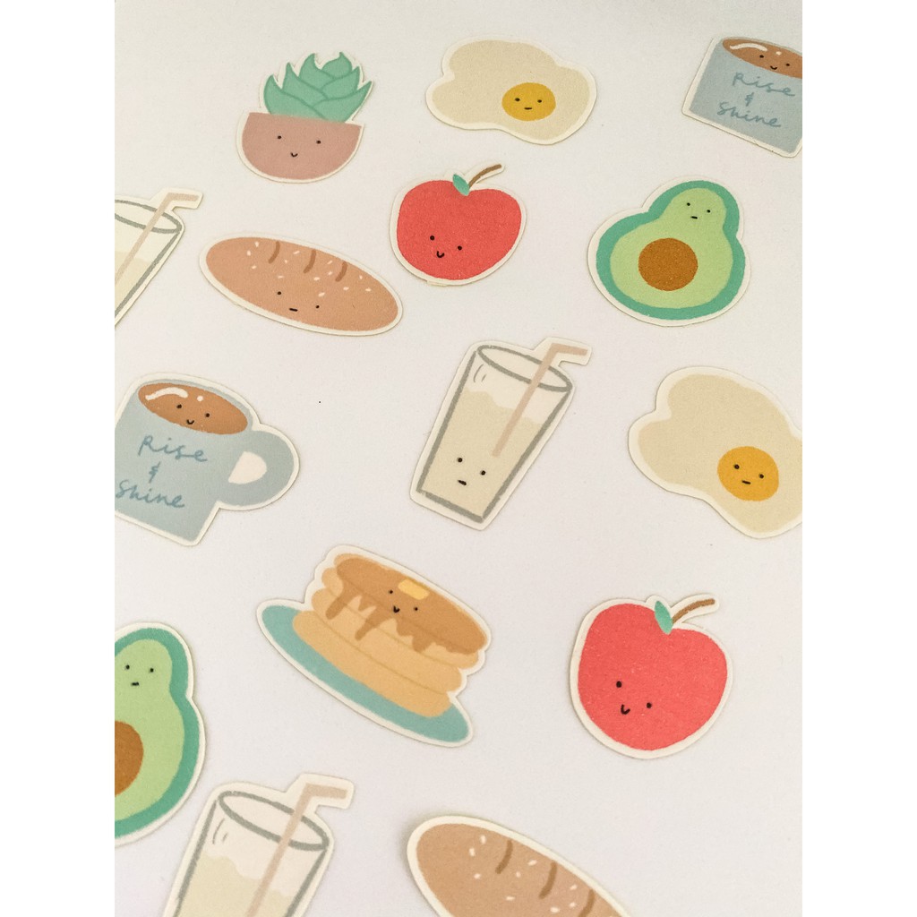 

kawaii b'fast sticker set