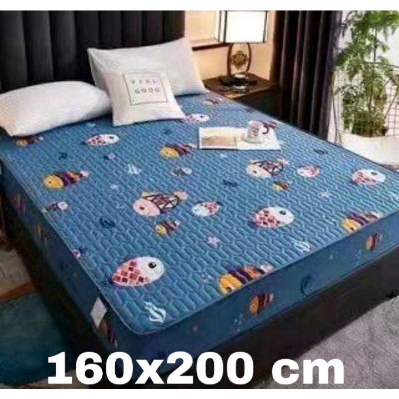 Sprei Sultan Waterproof anti ompol anti tahan air size 120x200 90x200 160x200 180x200 Seprei Adem full Karet tipe 1 2 3-Waterprof ikan mewah