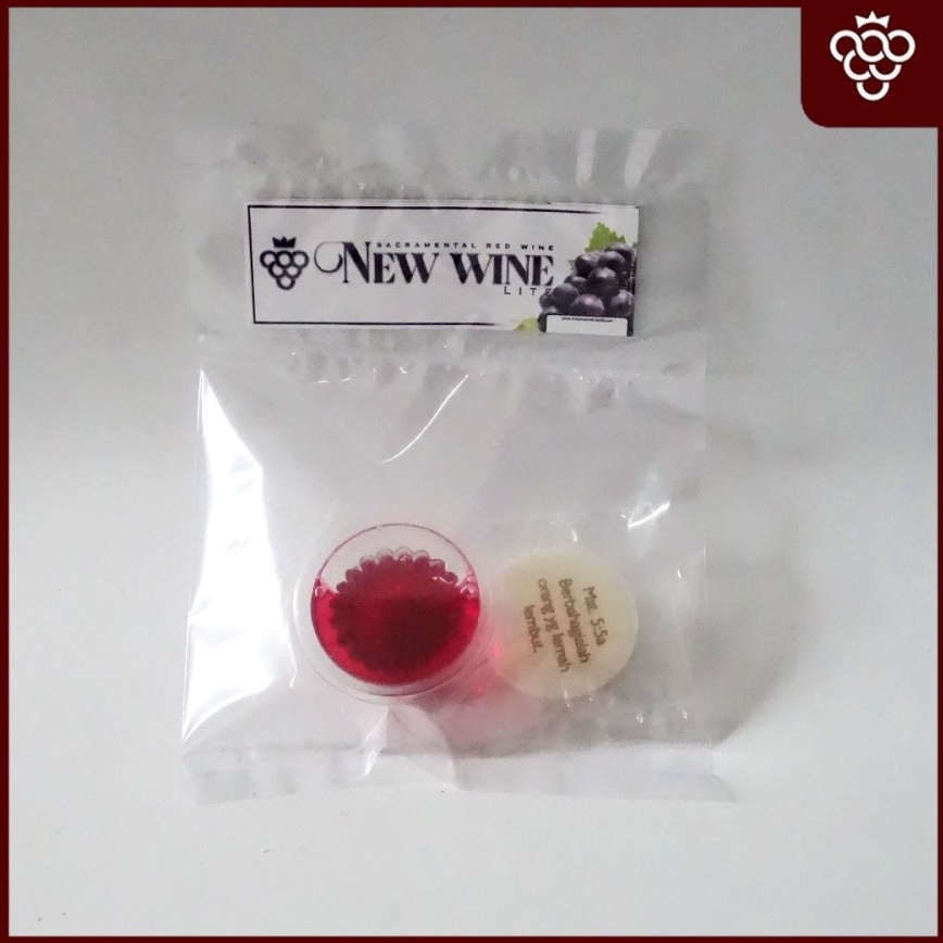 

Minuman Perjamuan Gerejawi Lite Isi 1+Hosti Ayat New Wine