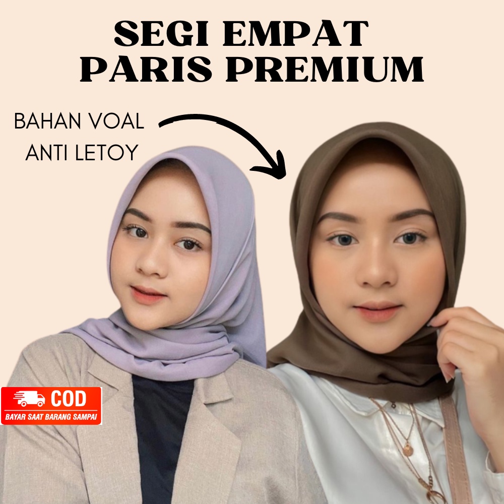 JILBAB SEGIEMPAT PARIS PREMIUM ANTI LETOY SEGI EMPAT VOAL PARIS PREMIUM POLOS