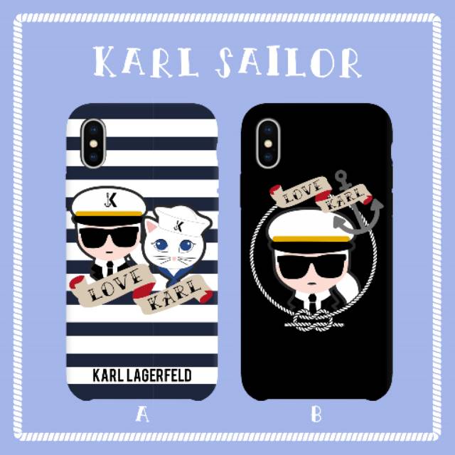 Custom case karl Lagerfeld sailor lucu bisa kasih nama