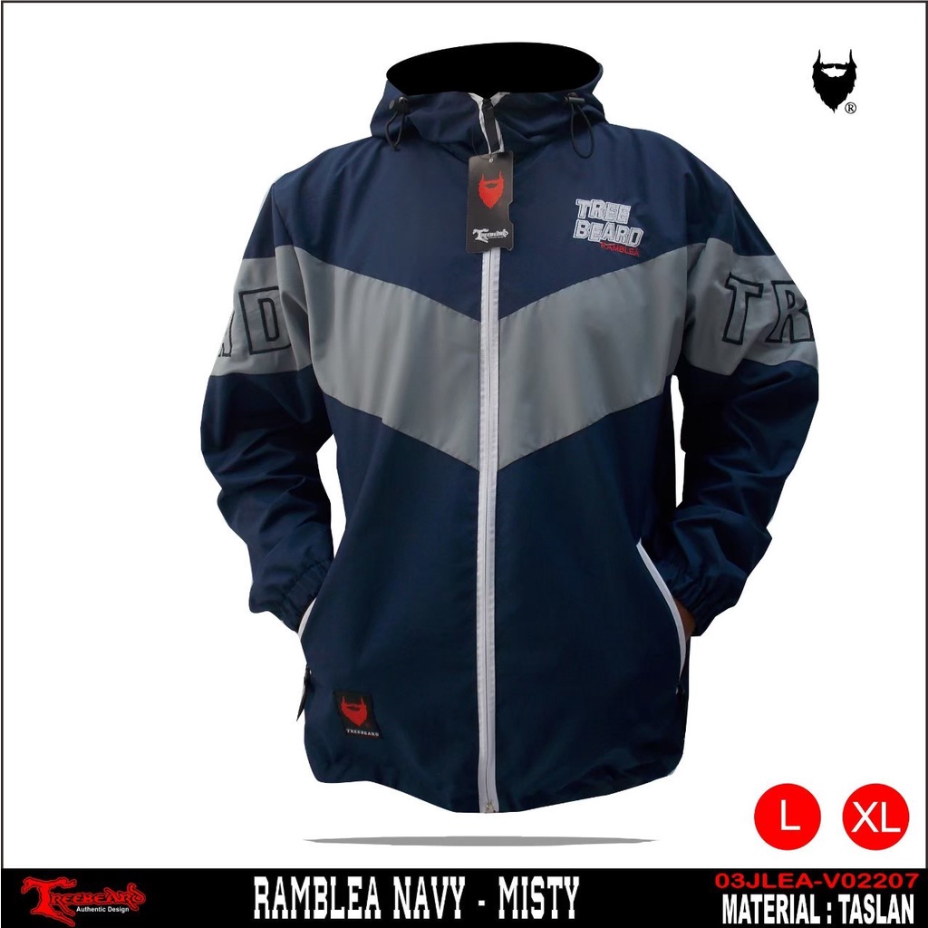 TERBARU ! Jaket Gunung Pria Waterproof STROMLINE Treebeard Anti Air Taslan Jaket Outdoor Hiking Windproof / Jaket Outdoor Pria Wanita Anti Air / Jaket Motor-LEA NAVY MISTY