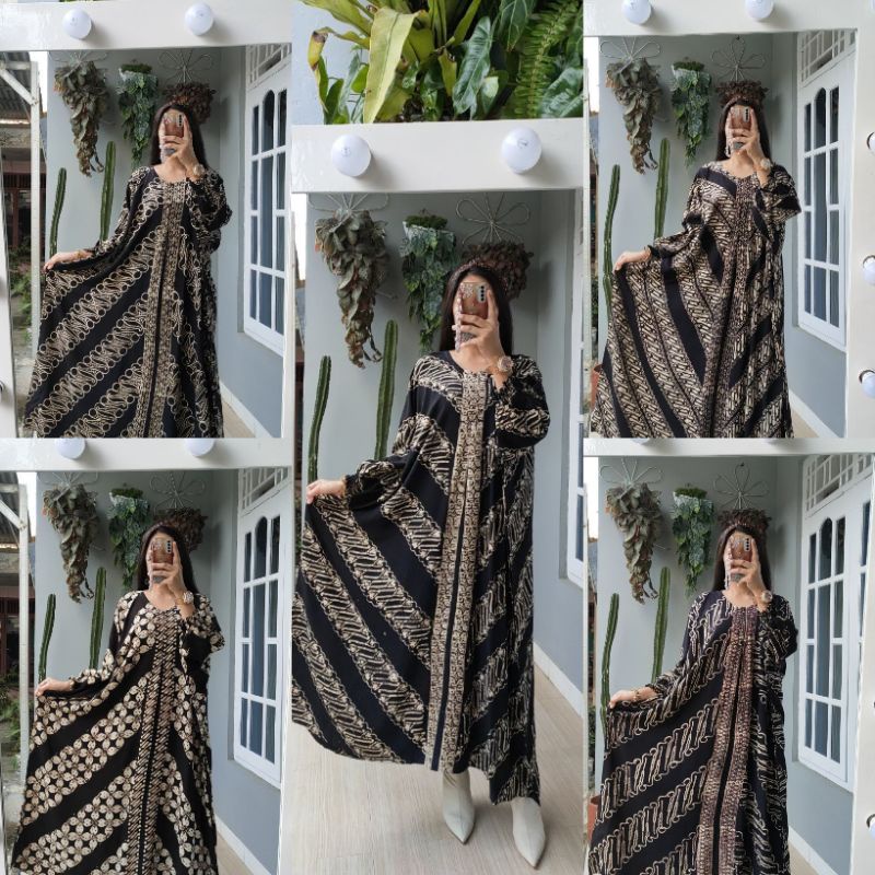 DASTER GAMIS KAFTAN LOWO KELELAWAR JUMBO ORI PEKALONGAN