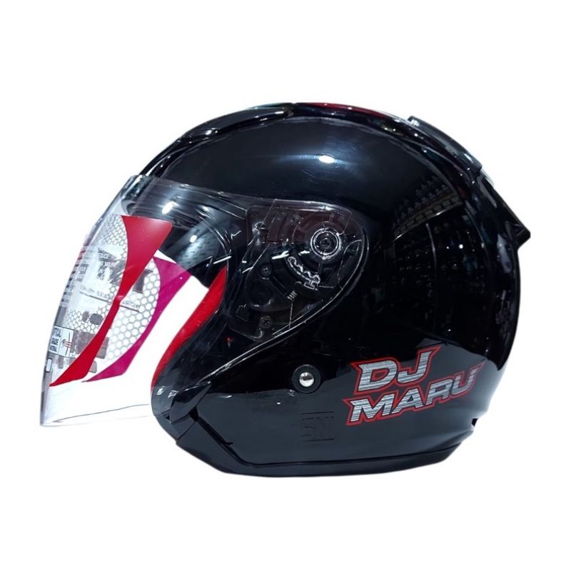 Helm Kyt Dj Maru Hitam Glosy