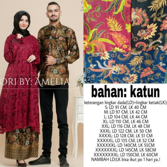 Couple Amelia kebaya brukat sarimbit suami istri jumbo Bigsize