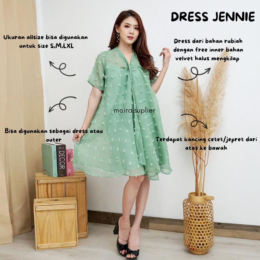 DRESS JENNIE RUBIAH SET INNER DAN OUTER SET BAJU KONDANGAN