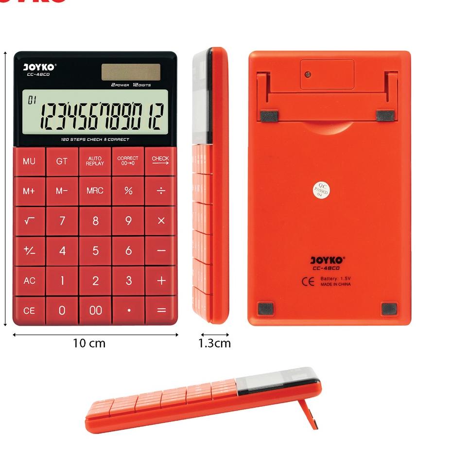 

Model Baru Calculator Kalkulator Joyko CC-48CO 12 Digits Check Correct